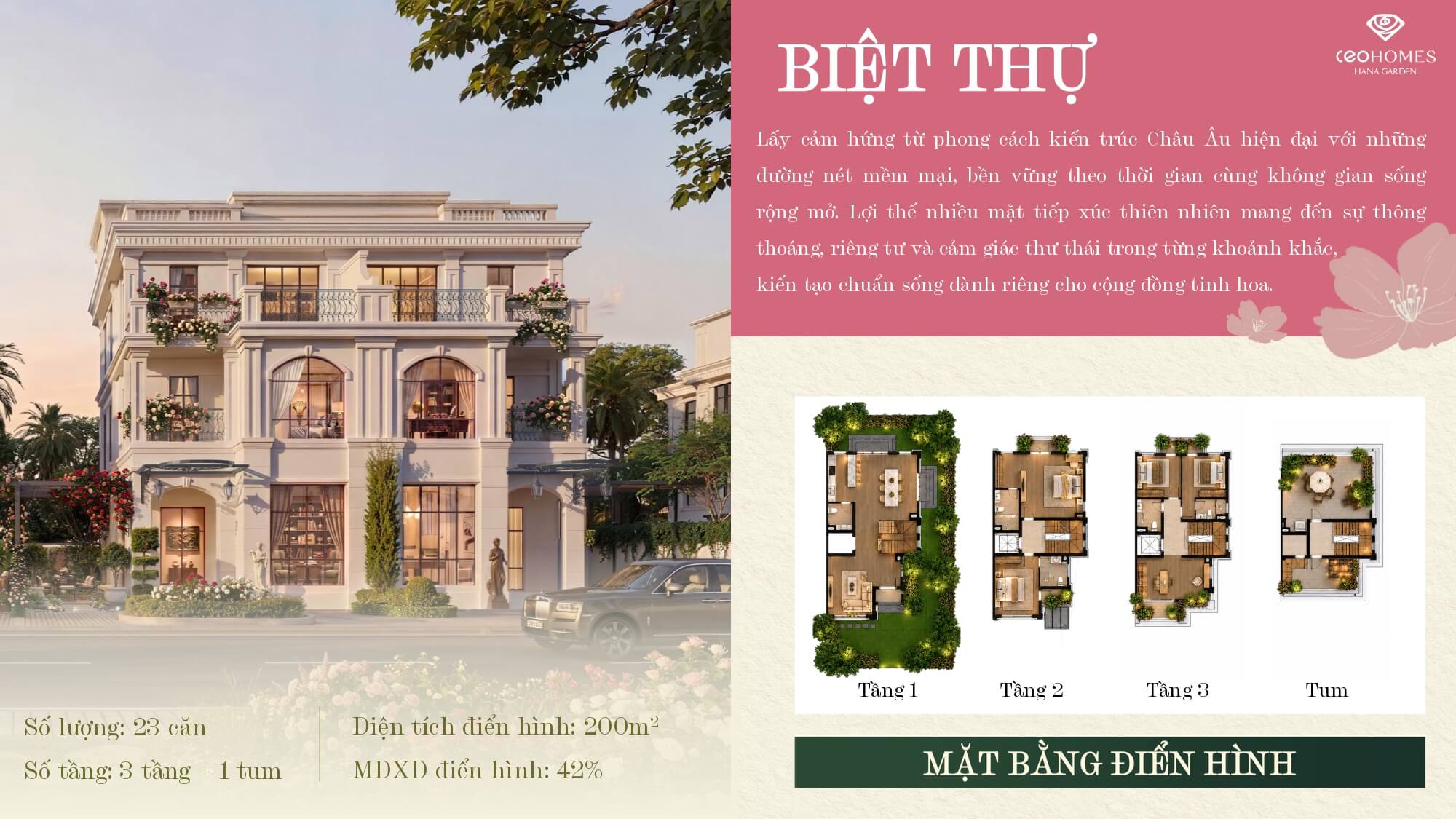 biệt thự ceohomes hana garden mê linh